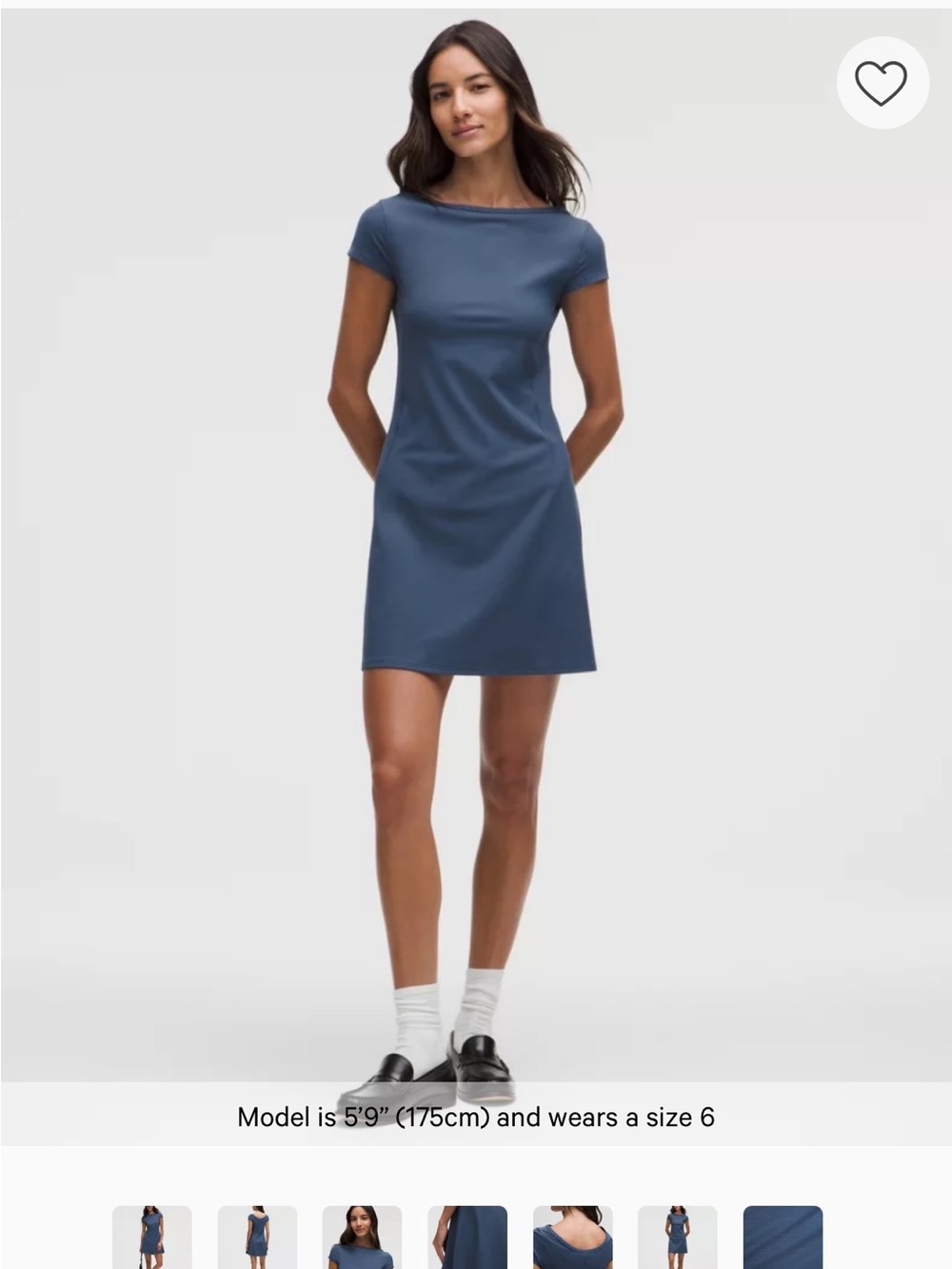 lululemon athletica All Aligned Ribbed Mini Dress in Navy Blue